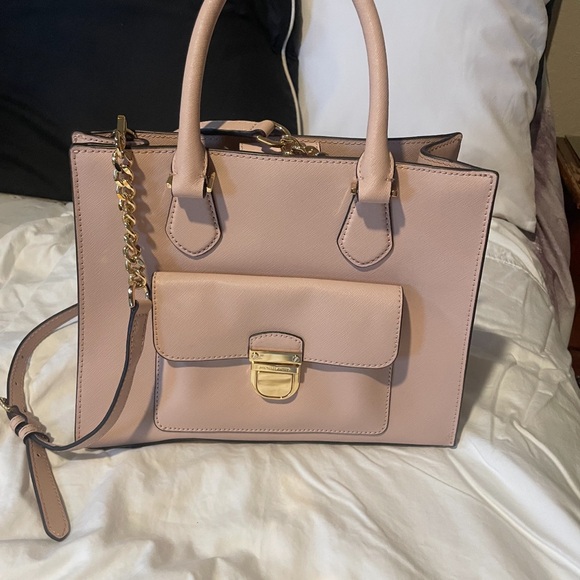 Michael Kors Blush Satchel with Gold Accents
